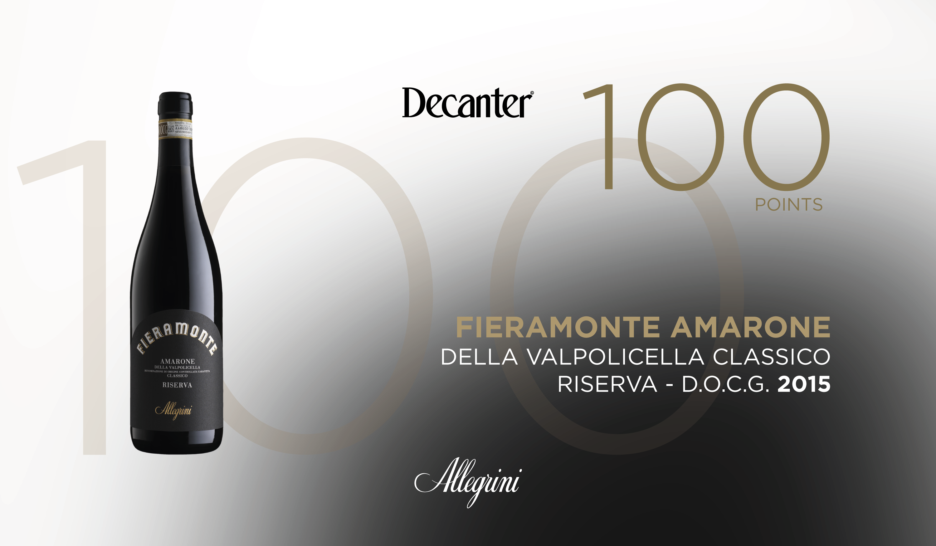 100 points by Decanter for Amarone Fieramonte